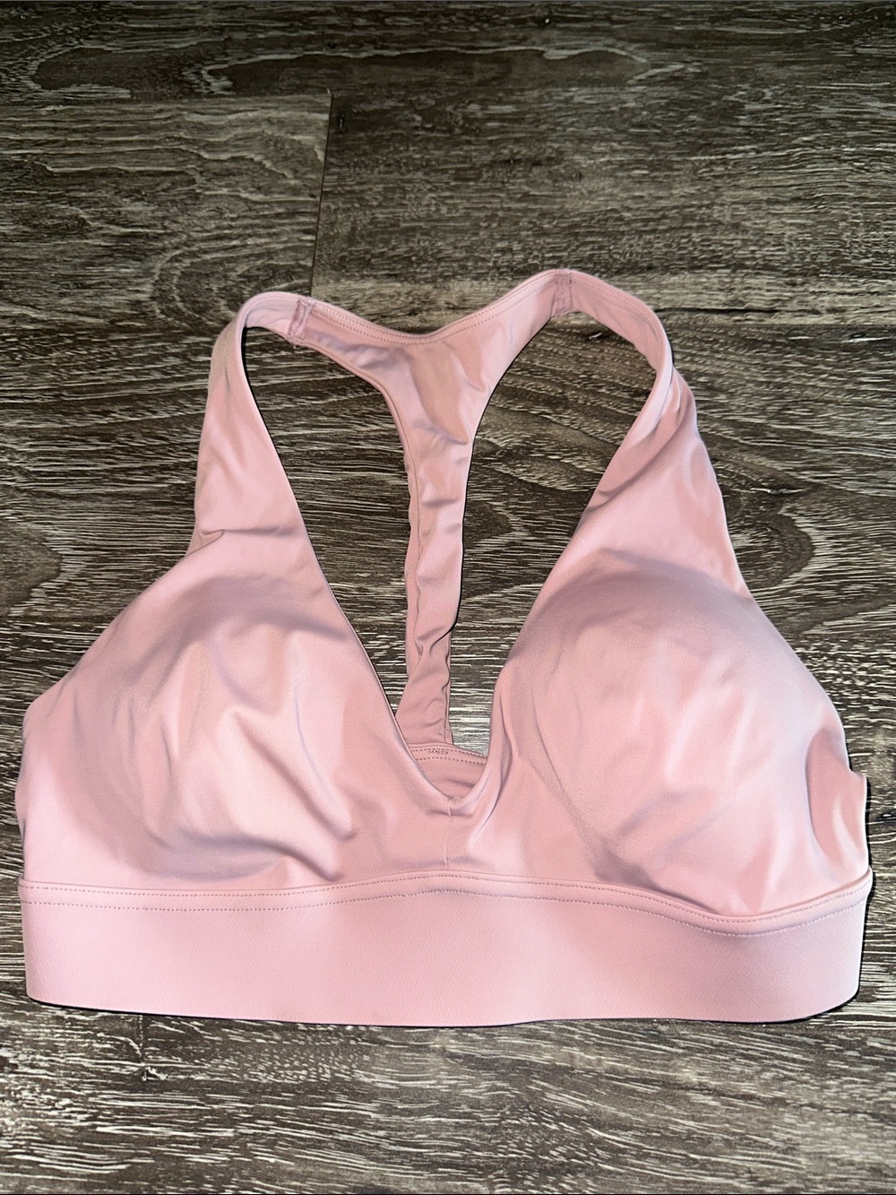Athleta Light Pink Racerback Plunge Sports Bra